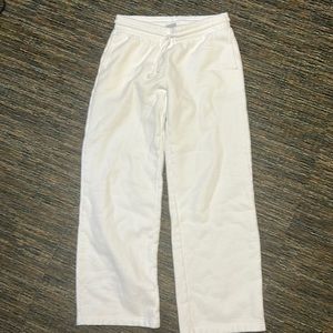 Aritzia TNA cozy fleece boyfriend sweatpants size small white